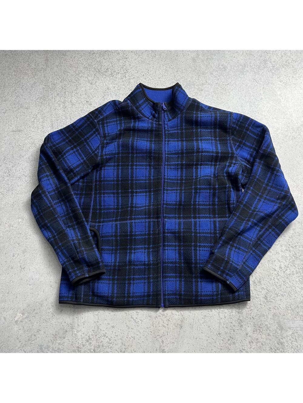 Faded Glory Reversible Plaid Jacket Mens Sz. L Blue Navy